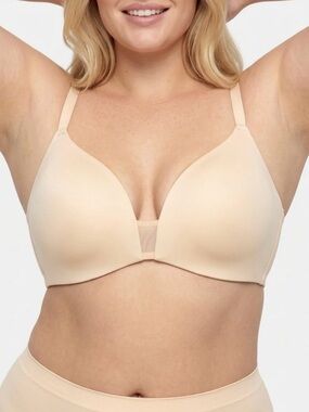 Underoutfit 1297 The Comfort Plunge Sand Tan Nude Size Large